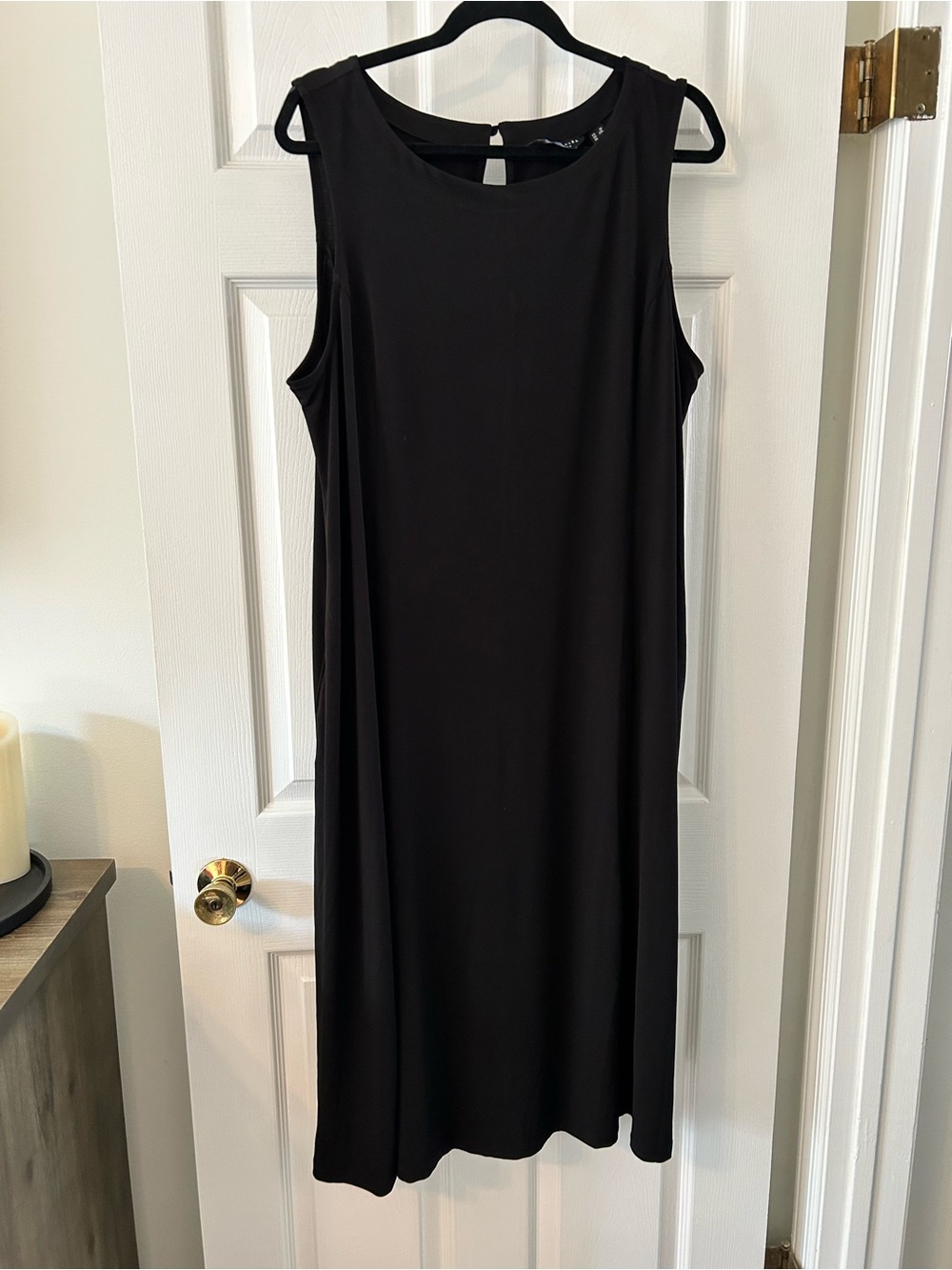 Susan Graver Sleeveless Black Shift Dress